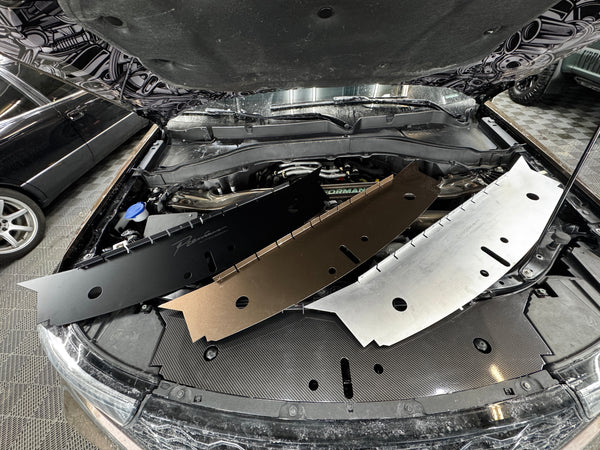 Mustang S650 Engine Bay Radiator Cover — Raw Aluminum